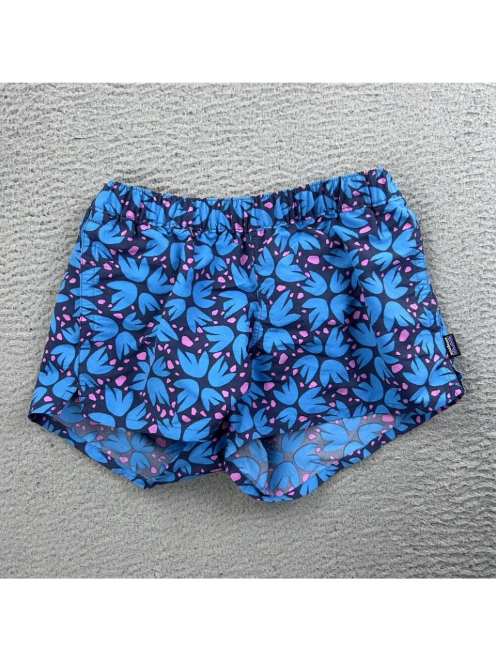 Patagonia Barely Baggies Women’s Shorts Size Small Blue Floral Pattern